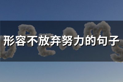​形容不放弃努力的句子(实用83句)