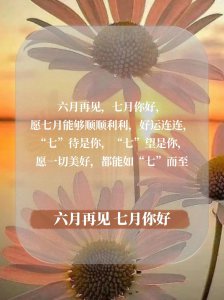 ​告别六月迎接七月的句子大全（告别6月迎接7月朋友圈文案带图片大全）