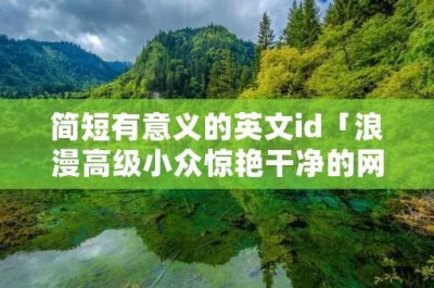 ​简短有意义的英文id「浪漫高级小众惊艳干净的网名